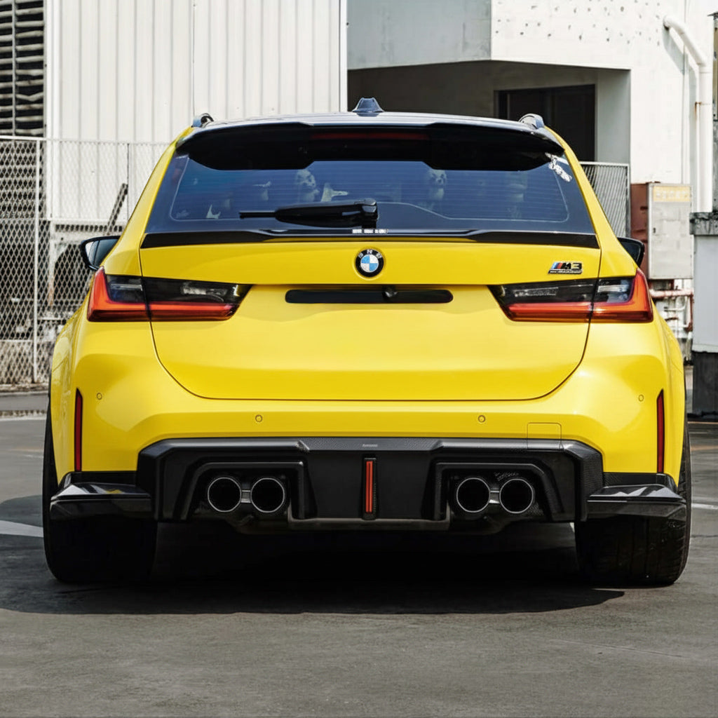 SQ V2 REAR DIFFUSER w. SPLITTERS IN DRY CARBON FIBER - BMW M3/M4 (G80/G82/G83)