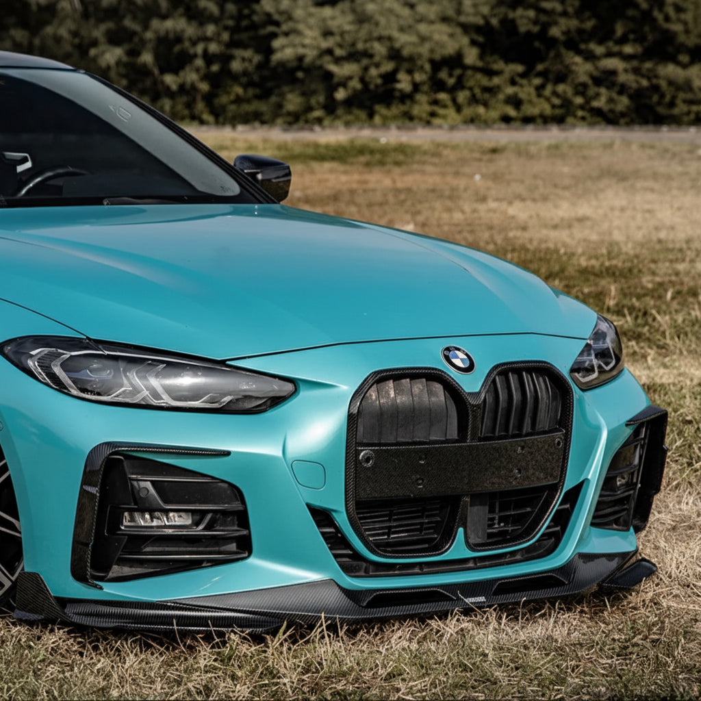SQ STYLE FRONT CANARDS IN DRY CARBON FIBER - BMW 4 SERIES (G22/G23)