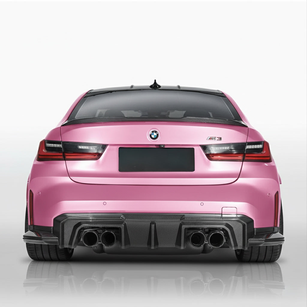 SQ V2 REAR DIFFUSER w. SPLITTERS IN DRY CARBON FIBER - BMW M3/M4 (G80/G82/G83)