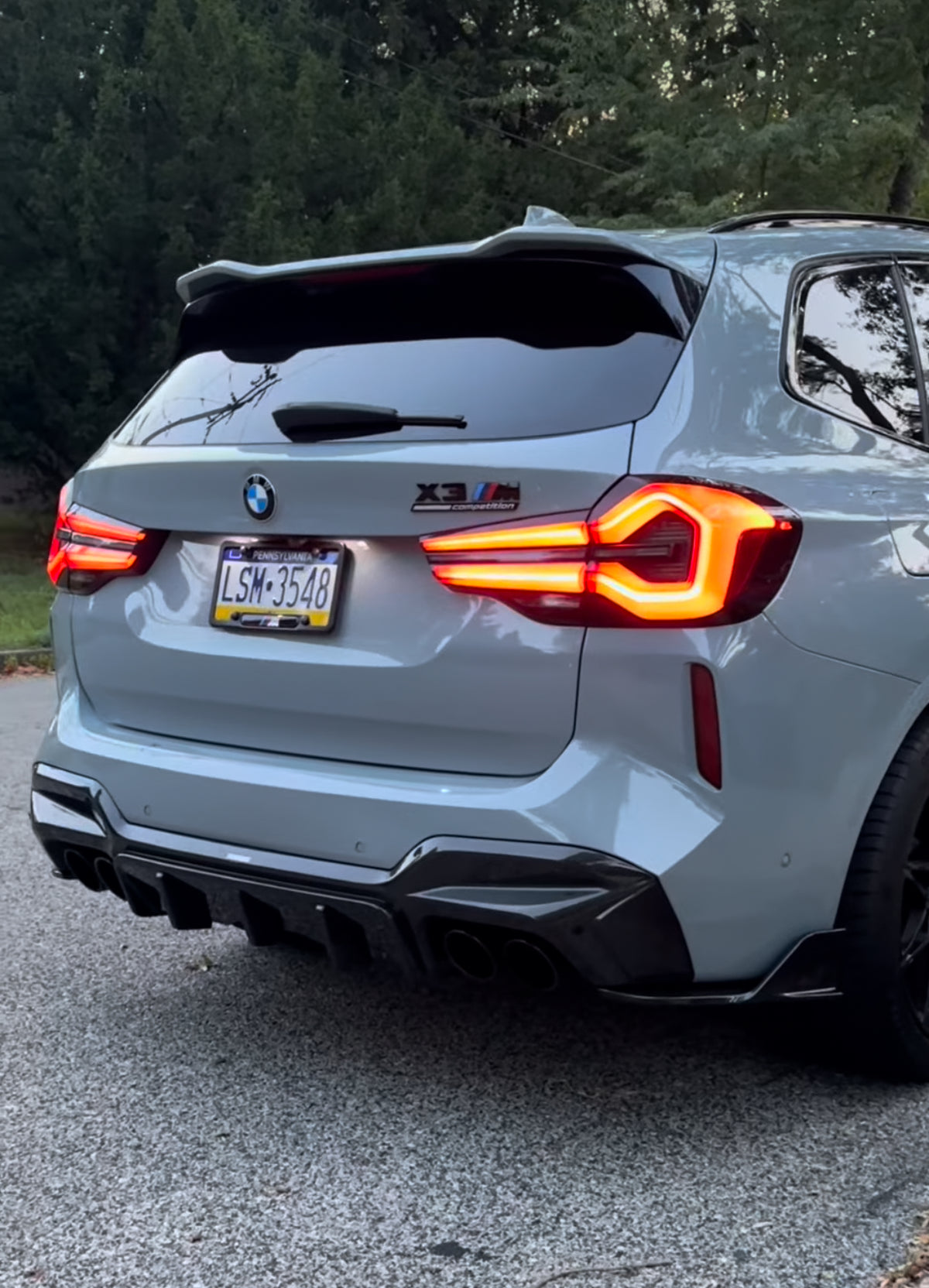 X3m Rear Diffuser SQ Style Dry Carbbon Fiber Rear Diffuser - BMW X3M (F97 LCI/Pre-LCI ...
