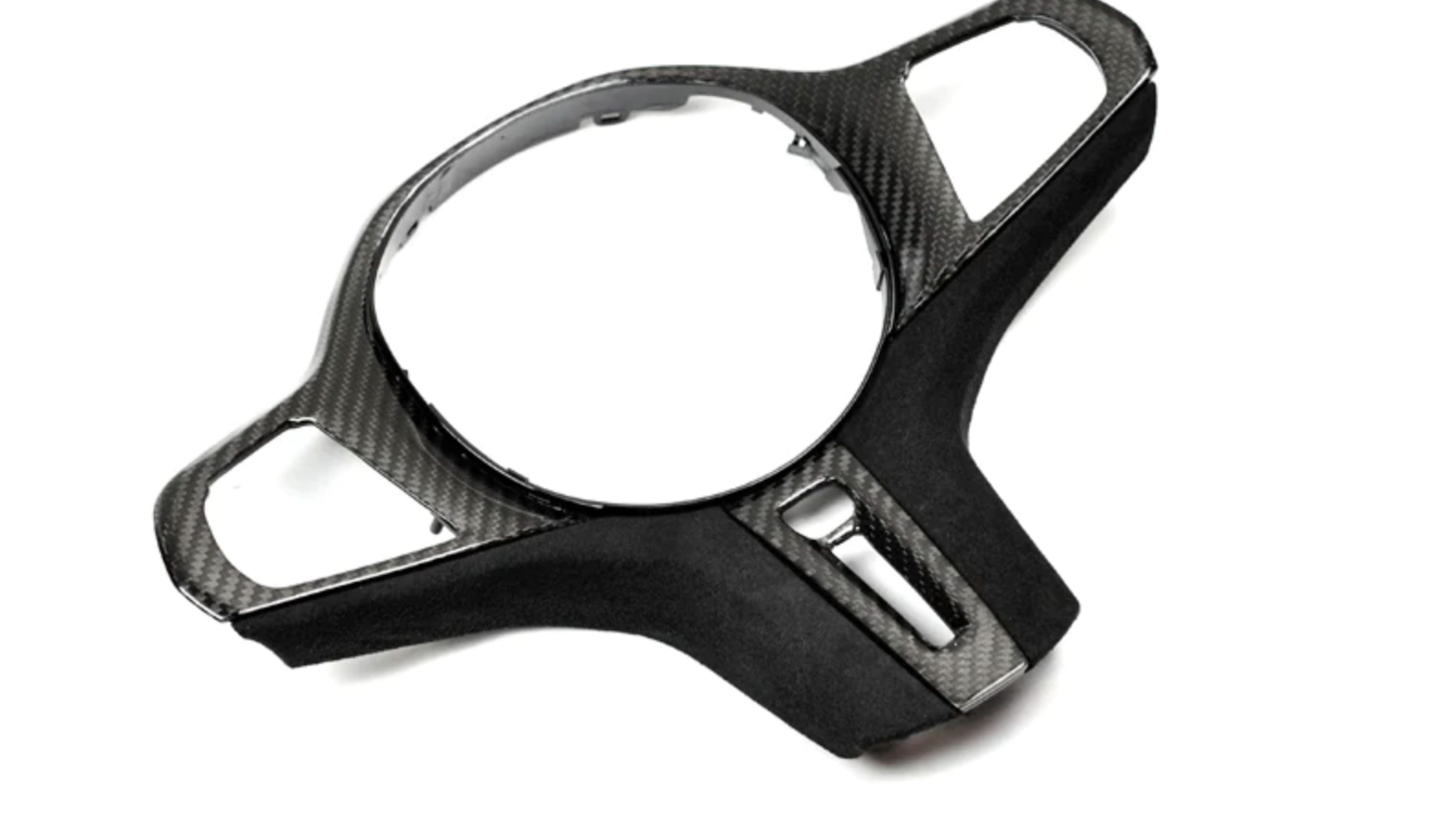 CARBON FIBER ALCANTARA STEERING WHEEL TRIM - BMW 3 SERIES G20/G28