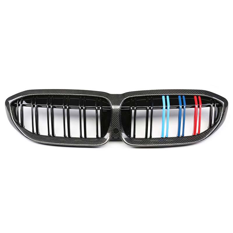 M STYLE FRONT GRILL DUAL SLAT (GLOSS/CARBON FIBER) - BMW 3 SERIES G20/G28