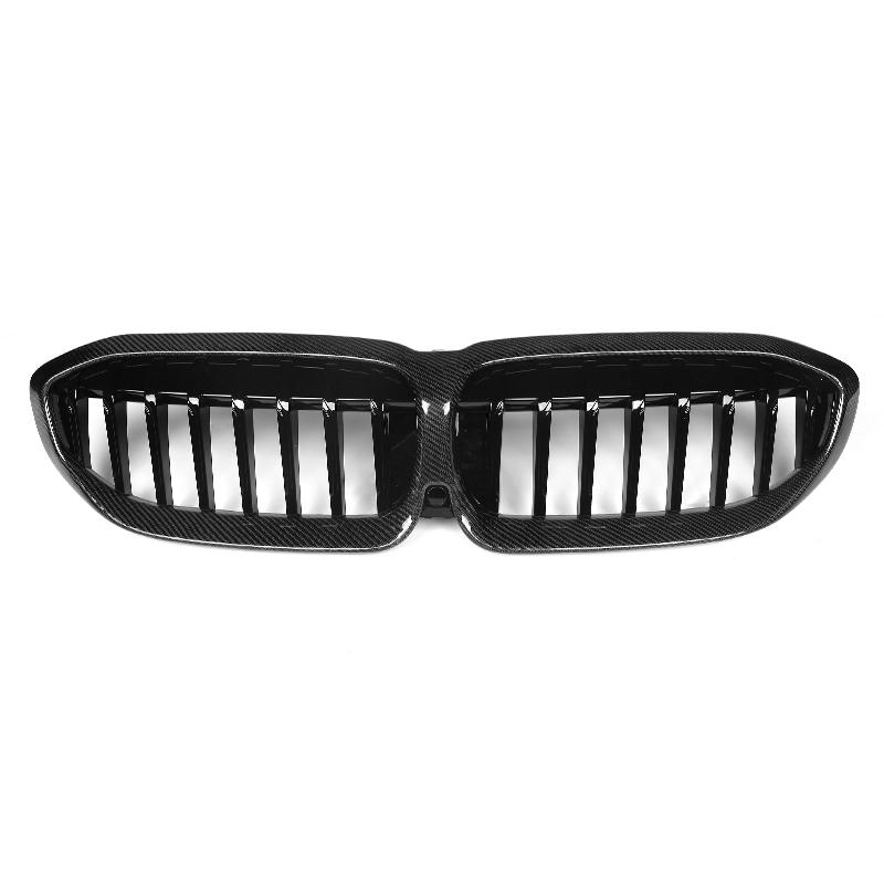 M SPORT FRONT GRILL SINGLE SLAT (GLOSS/CARBON FIBER) - BMW 3 SERIES G20/G28