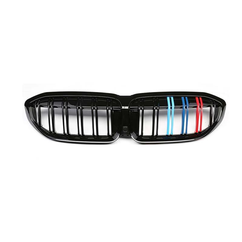 M STYLE FRONT GRILL DUAL SLAT (GLOSS/CARBON FIBER) - BMW 3 SERIES G20/G28