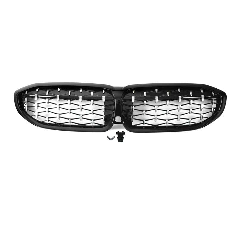 DIAMOND STYLE FRONT KIDNEY GRILL (GLOSS/CARBON FIBER) - BMW 3 SERIES G20/G28