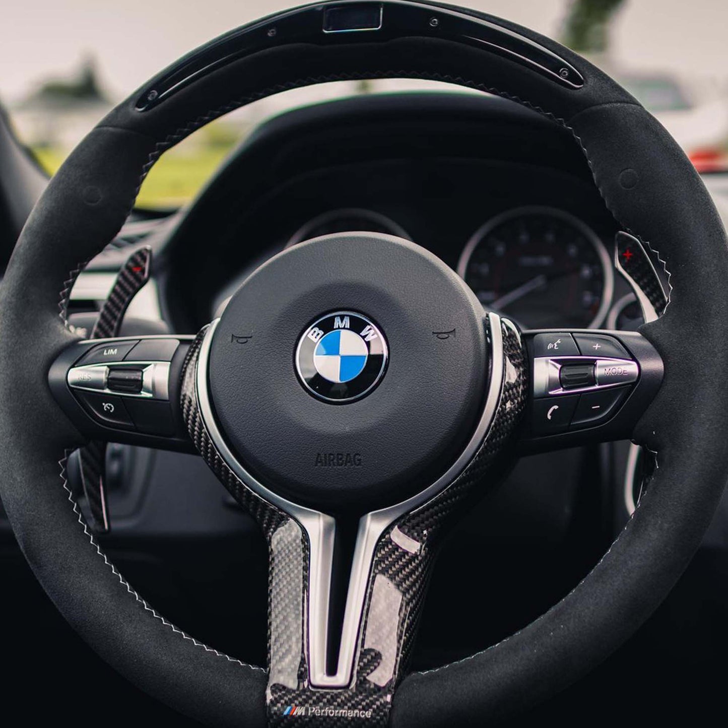 M PERFORMANCE STYLE CARBON FIBER INNER STEERING WHEEL TRIM - BMW F CHASSIS CARS