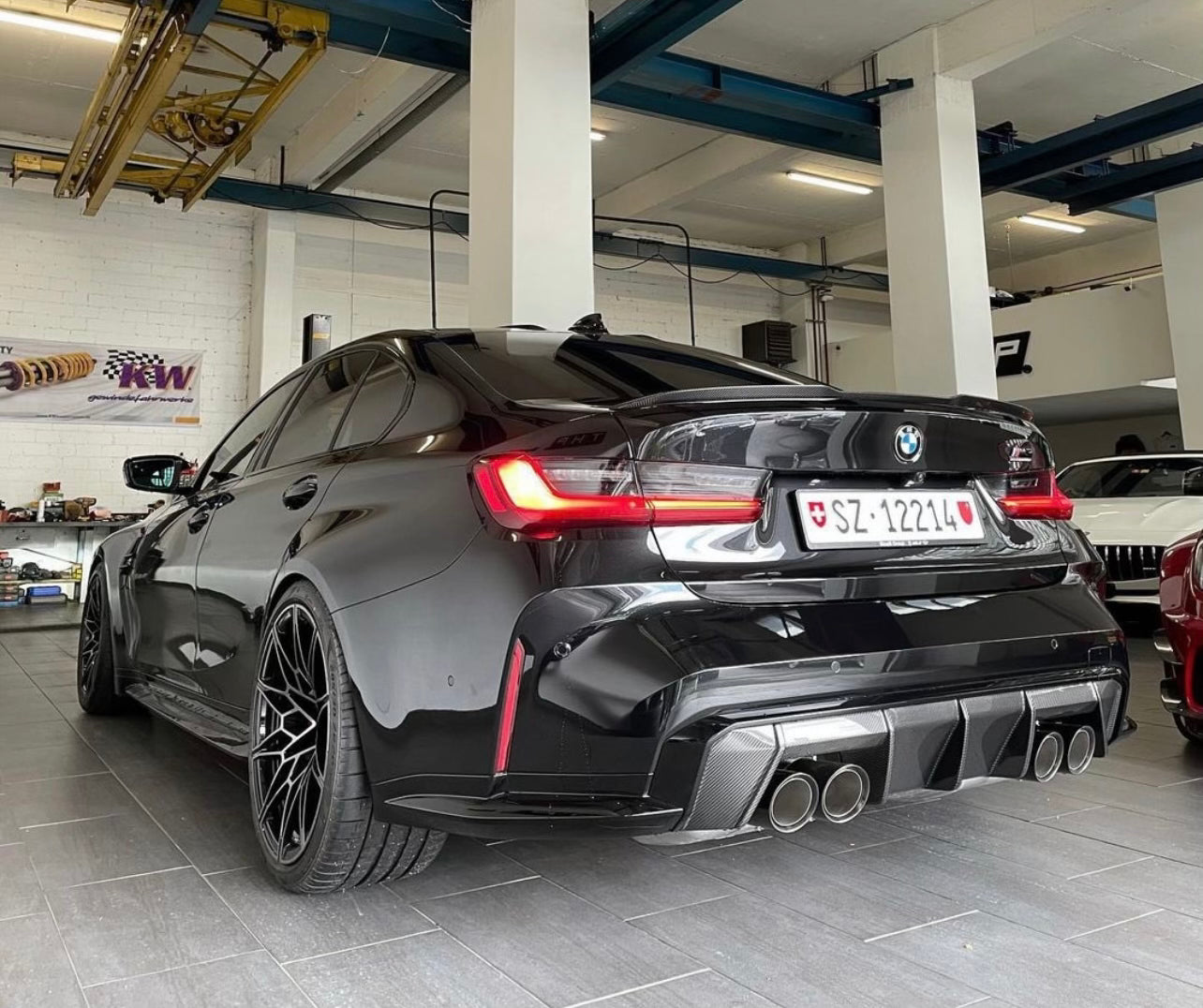BMW M3/M4 M Performance Style Rear Diffuser In Dry Carbon Fiber (G80 ...
